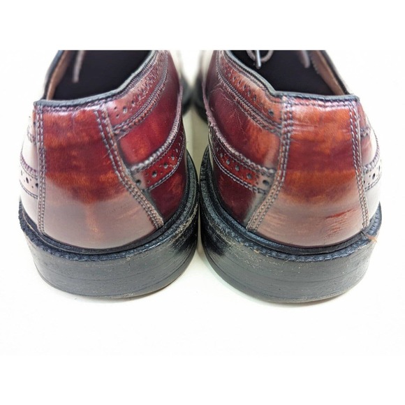 Allen Edmonds Mens Oxford Dress Shoes Brown Black Leather Wingtip Lace Up USA 9A main image 5